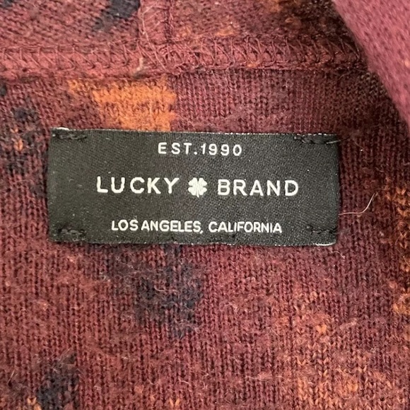 Lucky Brand Fringe Brush Knit Cardigan Open Front Sweater Southwestern Women's M - Picture 4 of 4